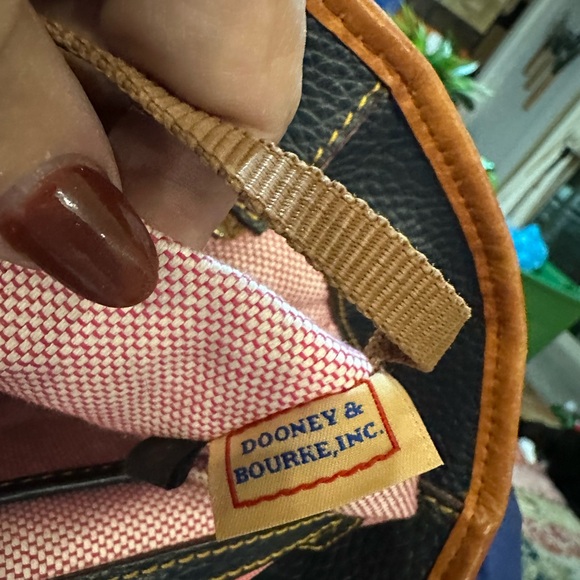 Dooney & Bourke Navy and Brown Leather Tote with dust bag - Picture 3 of 6